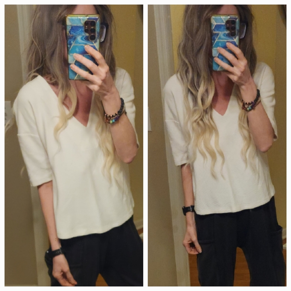 Anthropologie Dolan "T-Shirt" Thicker Rib Knit Ponte Boxy Top Stretchy Oversized